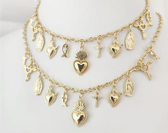 Collar del Sagrado Corazón,  Medallas Religiosas y Dijes Católico