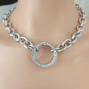 Silver choker, thick chain, stainless steel, Y2K, bohemian choker, statement silver necklace, trendy jewelry.