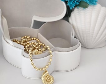 Spiral Nautilus Pendant | Gold Shell Necklace | Ocean Inspired Jewelry | Unique Gift for Sea Lovers | Sea Jewelry