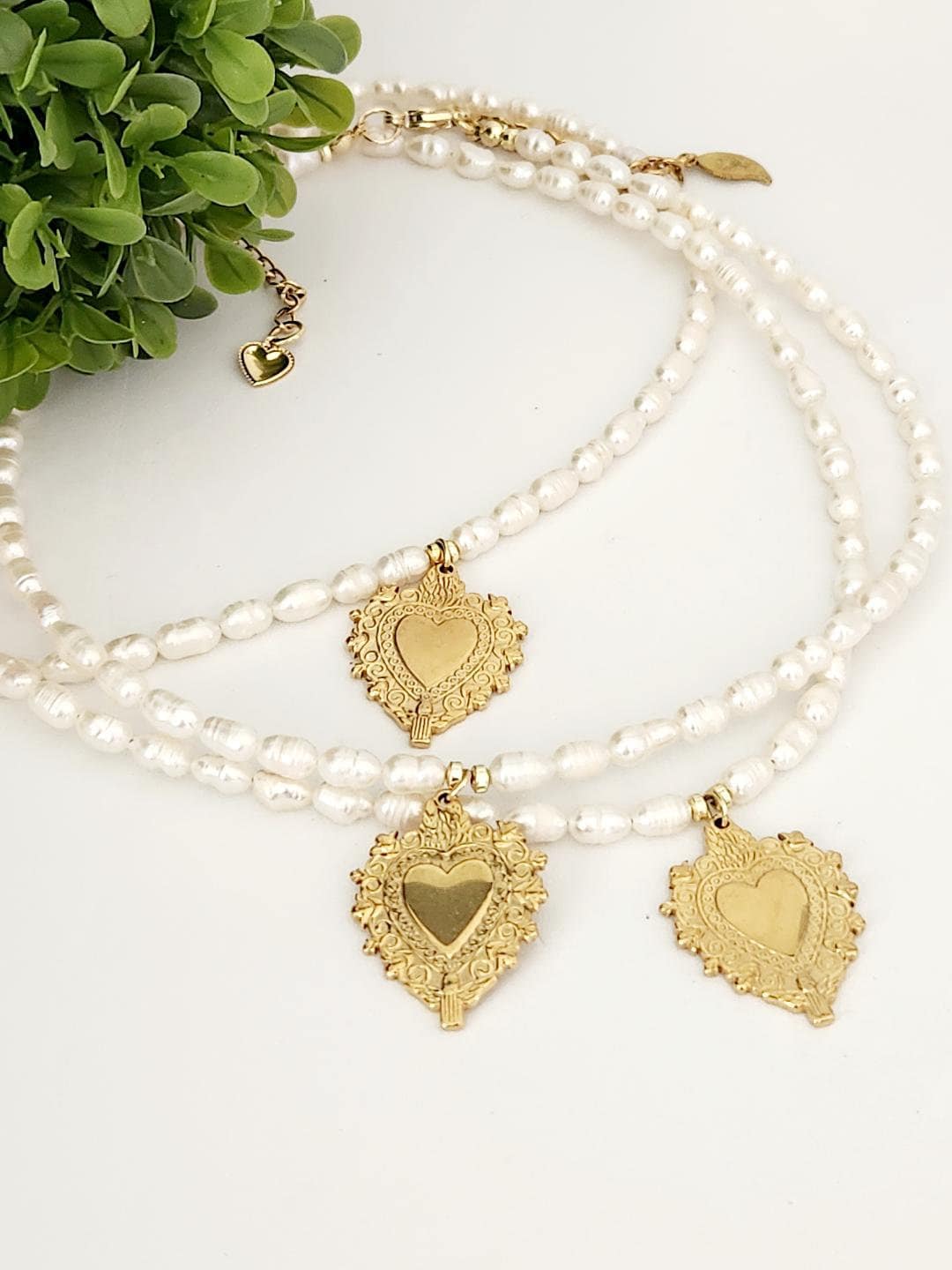 Sacred Heart Faux Navajo Pearl Necklace main image 1