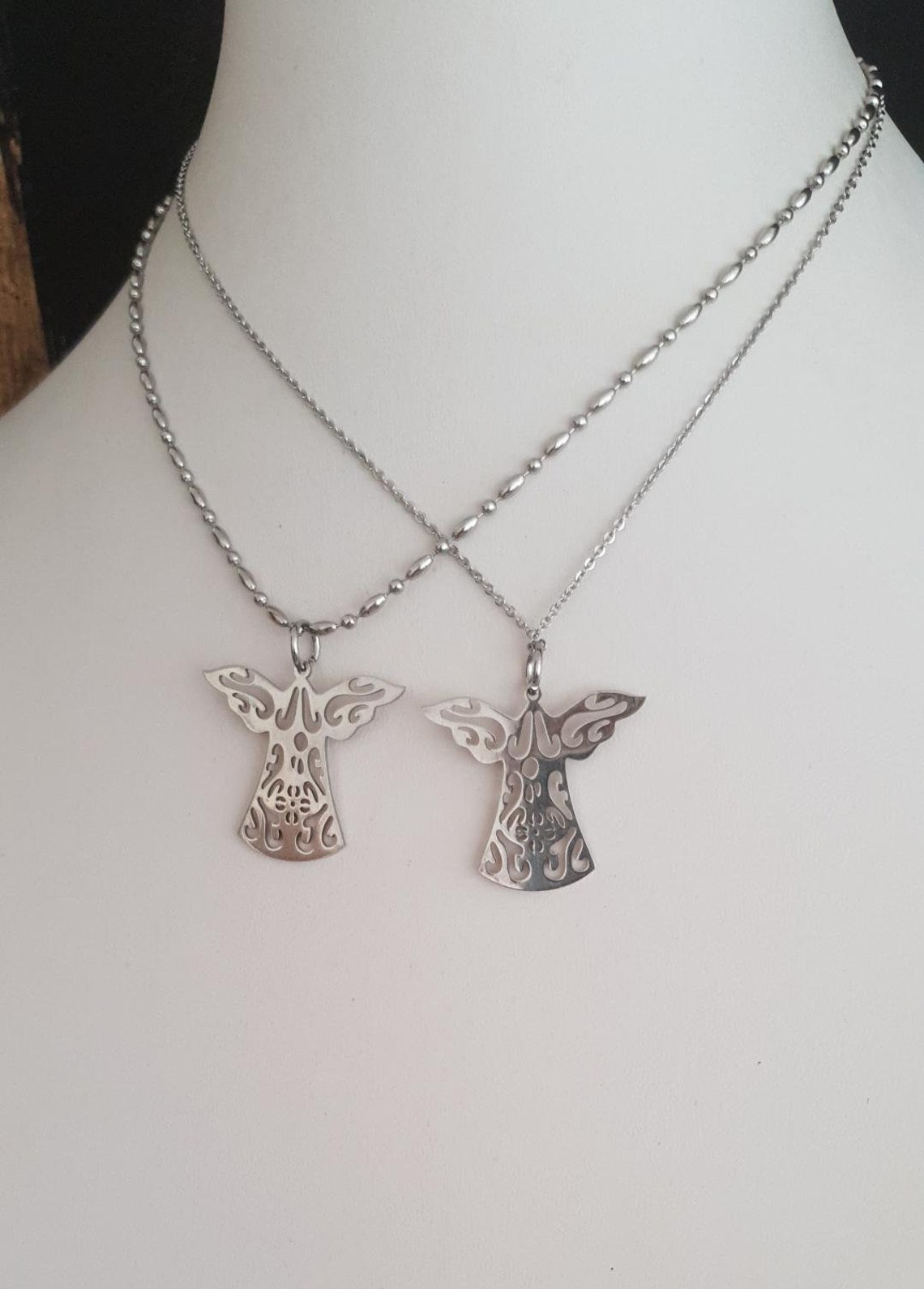 Angel Chain Necklace Silver Angel Necklace Every Day Etsy