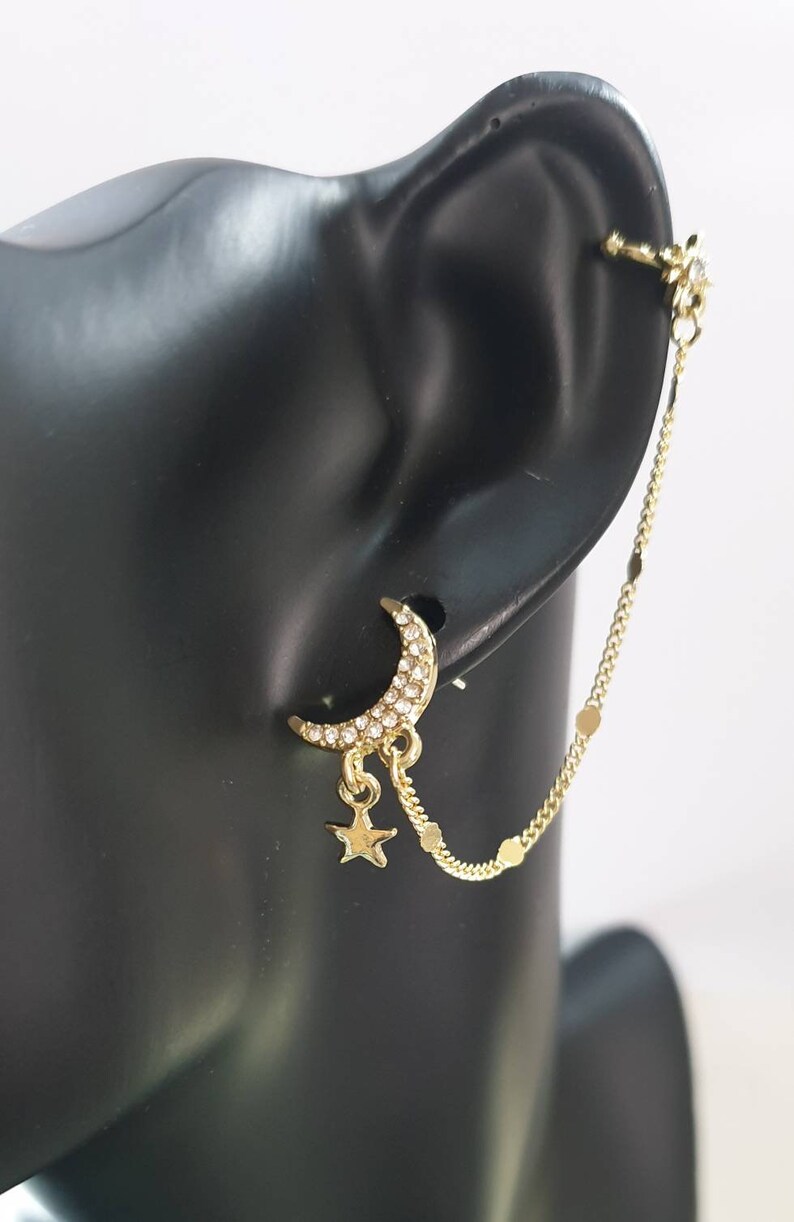 Moon Crescent Ear Cuff Ear Cuff Gold Ear Cuff Ear Cuff With Etsy UK