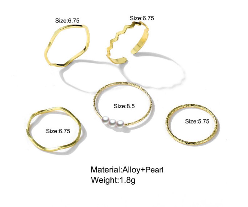 Gold Stacking Rings Boho Stacking Rings 5 Stacking Rings Etsy UK