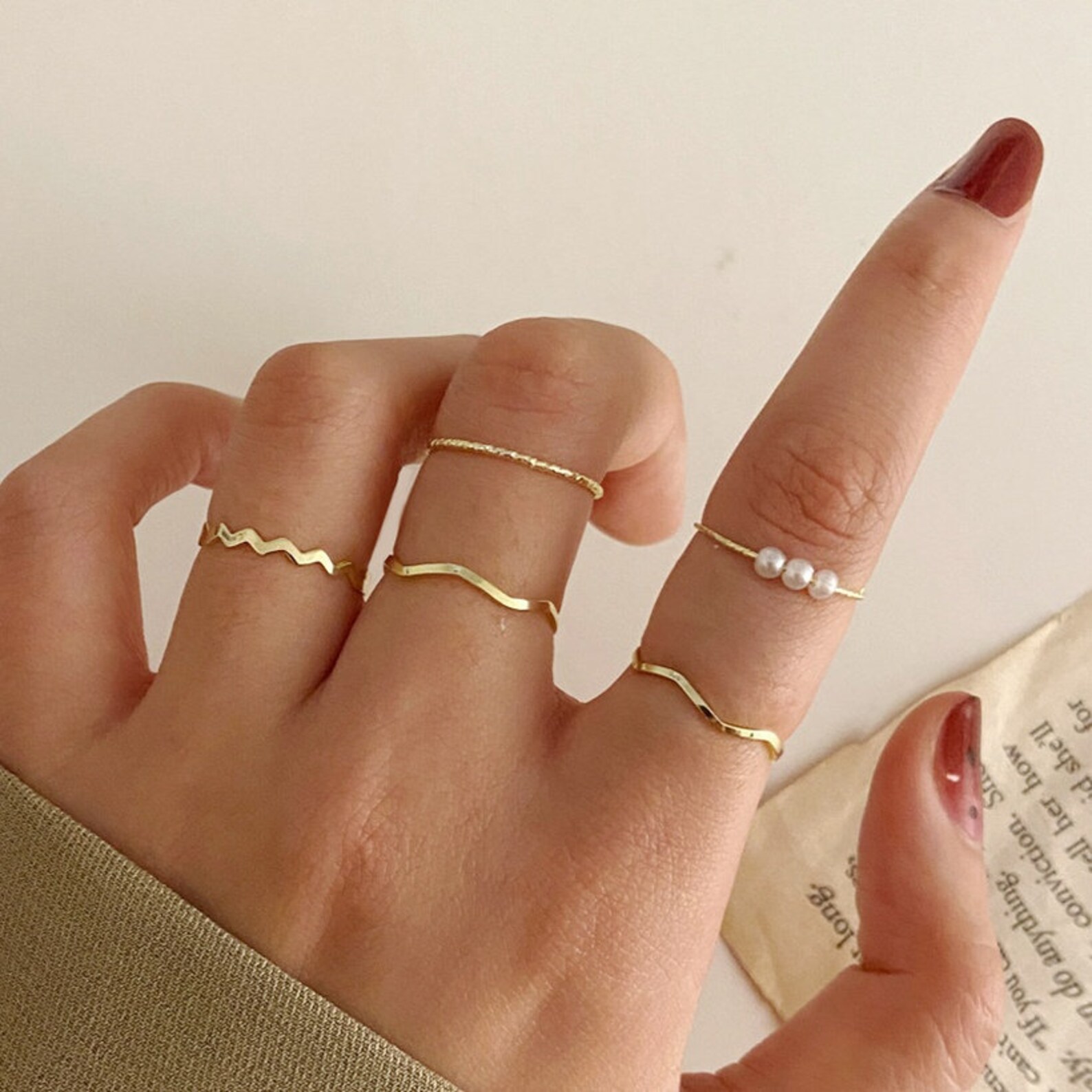 Gold Stacking Rings Boho Stacking Rings 5 Stacking Rings Etsy UK