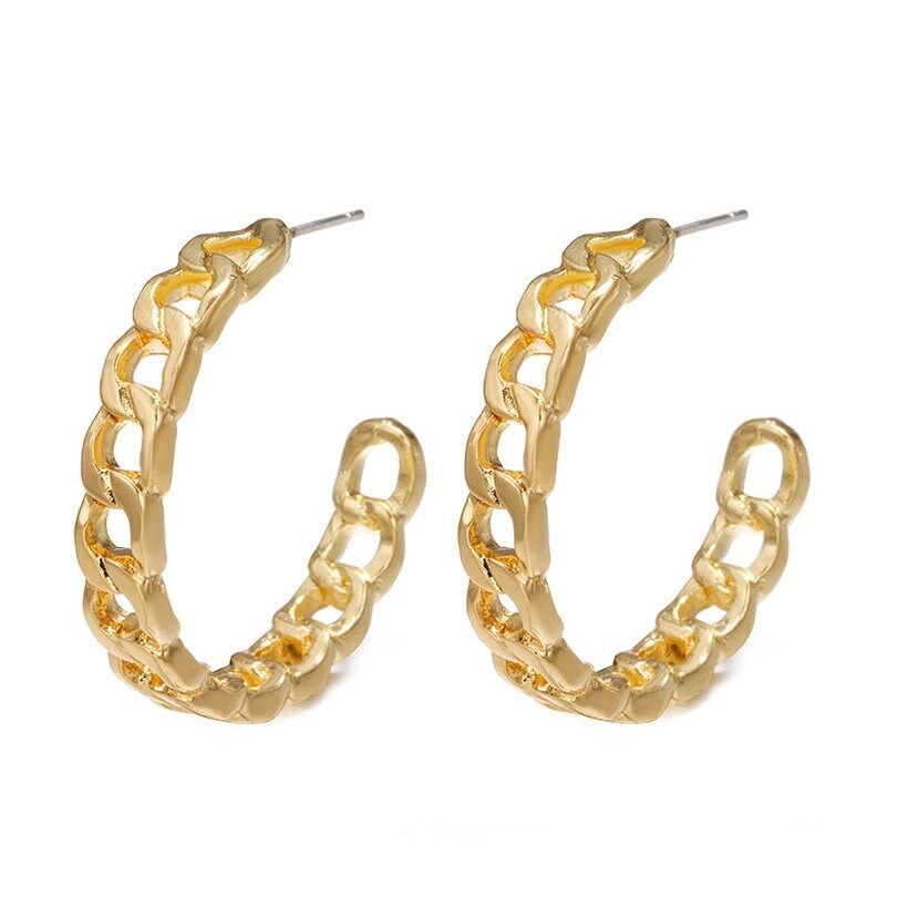 Dainty Gold Geometric Twisted Hoop Earring Gold Earring Stud | Etsy