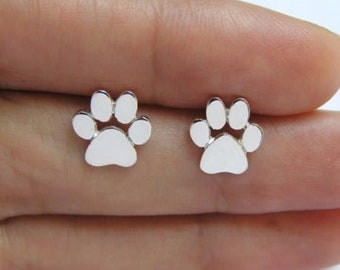 paw print stud earrings
