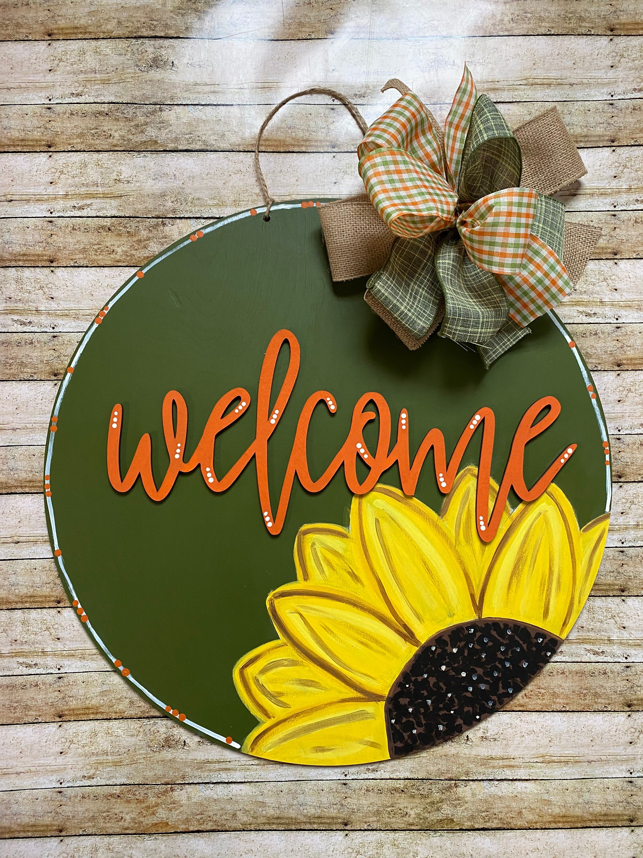 Sunflower Door Hanger Fall Door Hanger Etsy