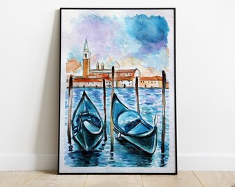 Venice painting watercolor original artwork italian art