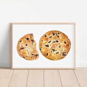Impresión de galletas Galletas americanas Impresión de acuarela sobre cartón