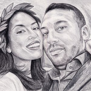 Idea de regalo de retrato a lápiz personalizado