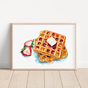 Waffle Watercolor Painting Print - Etsy