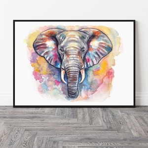 Acquerello elefante dipinto a mano opera originale