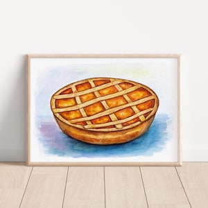 Acquerello Pastiera napoletana dipinto a mano