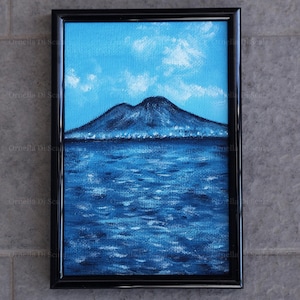 Vésuve Naples Peinture acrylique peinte à la main