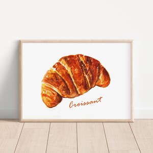 Impression aquarelle croissant sur carton