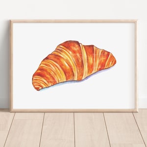 Croissant cornetto acquerello opera originale dipinto a mano