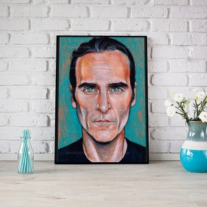 Joaquin Phoenix original drawing, color pencil portrait