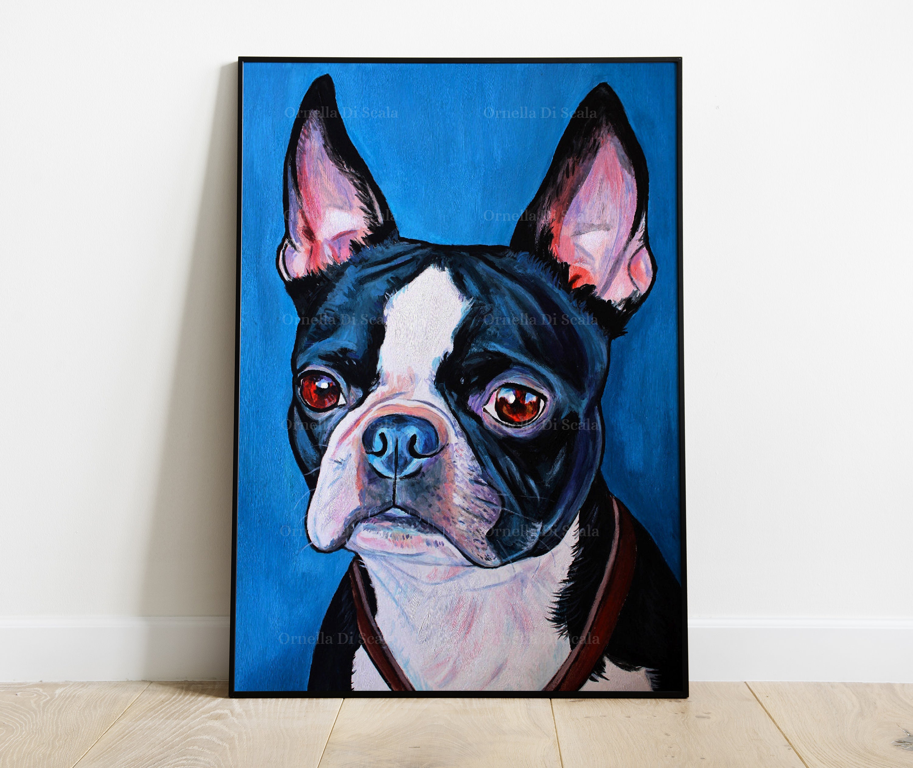 Boston Terrier Umbrella 2 - Blue Boston Terrier Umbrella 2 - Blue