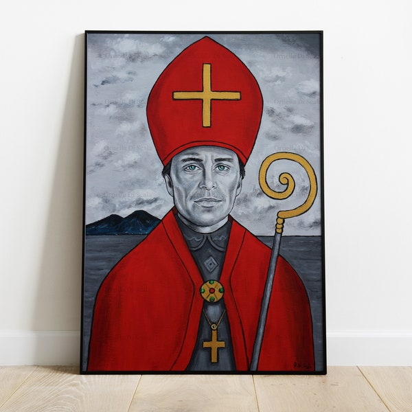 Saint Gennaro Naples painting on canvas original artwork