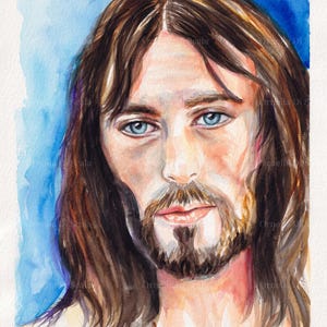 Jesus of Nazareth painting watercolor original artwork