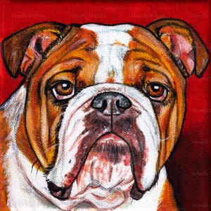 Portrait animalier personnalisé à partir d'une photo – Chien ou chat peint à la main sur toile 24 x 30 cm