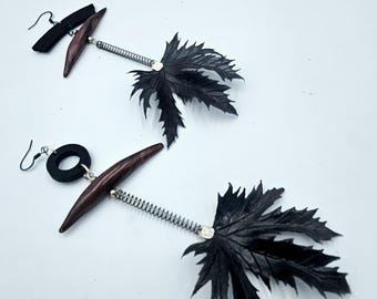 Black Leaves Earrings