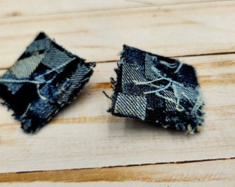 Totally Square Denim Earrings