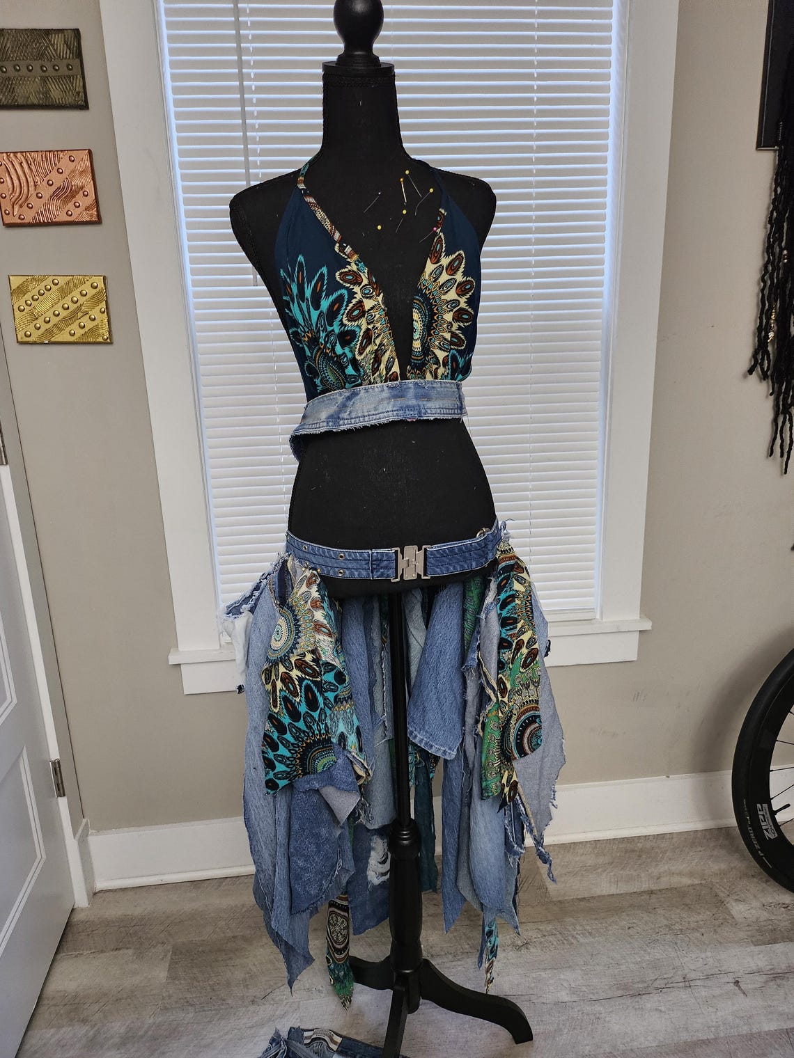 Printed Denim Fringe Set - Etsy