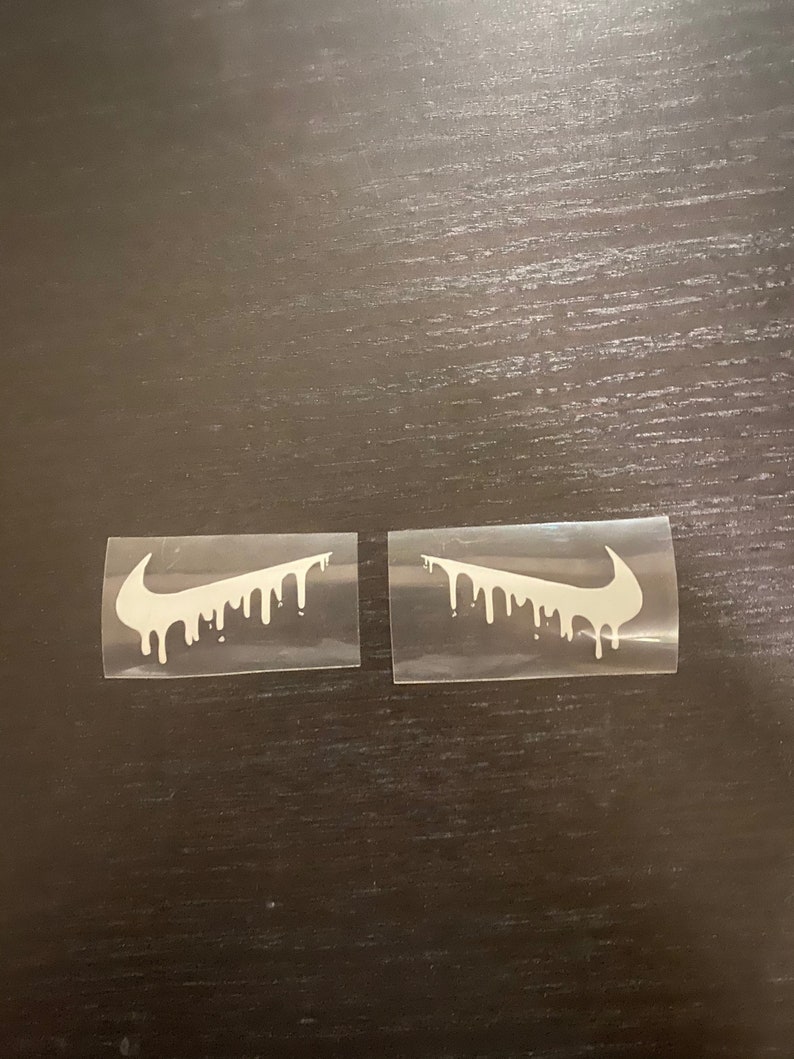 reflective silver nike drip logo iron on vinyl customize etsy