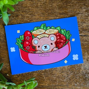Bento Friends Kunstdruck | 10x15cm Postkarte Druck, Mini Print, Wand Kunst, Wand Dekor
