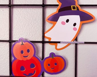 Halloween Pumpkin & Ghost Stickers, Laptop Sticker, Vinyl Sticker Decal