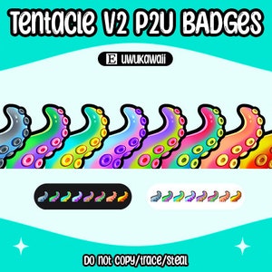 Tentacle V.2 Twitch/Kick Sub Badges / Bit Badges, P2U