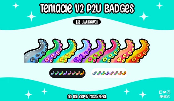 Tentacle V.2 Twitch/Kick Sub Badges / Bit Badges, P2U