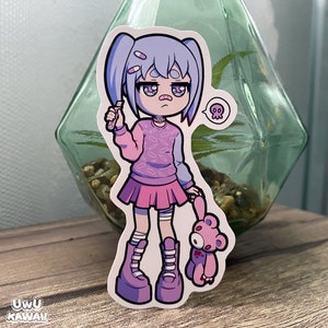 Yami Kawaii Sticker, Creepy Cute Pastel Goth Sticker, Laptop Sticker, Vinyl Sticker Decal