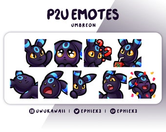 Shiny Umbreon 9 P2U Emote Set -  Twitch, Discord, Kick, YouTube