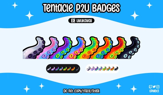 Tentacle Twitch/Kick Sub Badges / Bit Badges, P2U
