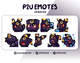 Umbreon 9 P2U Emote Set -  Twitch, Discord, Kick, YouTube