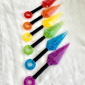 Rainbow Kunai Glitter Cosplay Display Item Only
