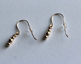 Gold Beaded Earrings | Gold Filled Earrings | Drop Earrings | 14k Gold Filled | Waterproof Gold Earrings