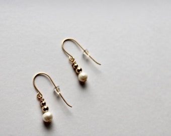 Pearl Beaded Earrings | 14k Gold Filled | Waterproof | Drop Earrings | Trendy