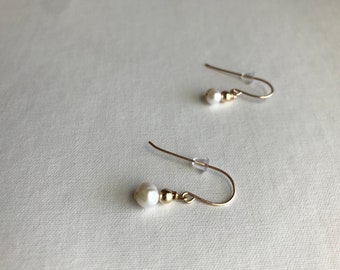 Pearl and Bead Drop Earrings | Waterproof | 14k Gold Filled | Real Pearl | Jewelry Gift | Sustainable Jewelry | Dainty | Water Safe