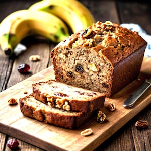 Delicious Homemade Banana Bread Recipe,Easy, Moist  with Walnuts & Raisins,Perfect for Breakfast, Snacks,Gifting,PDF file, digital download