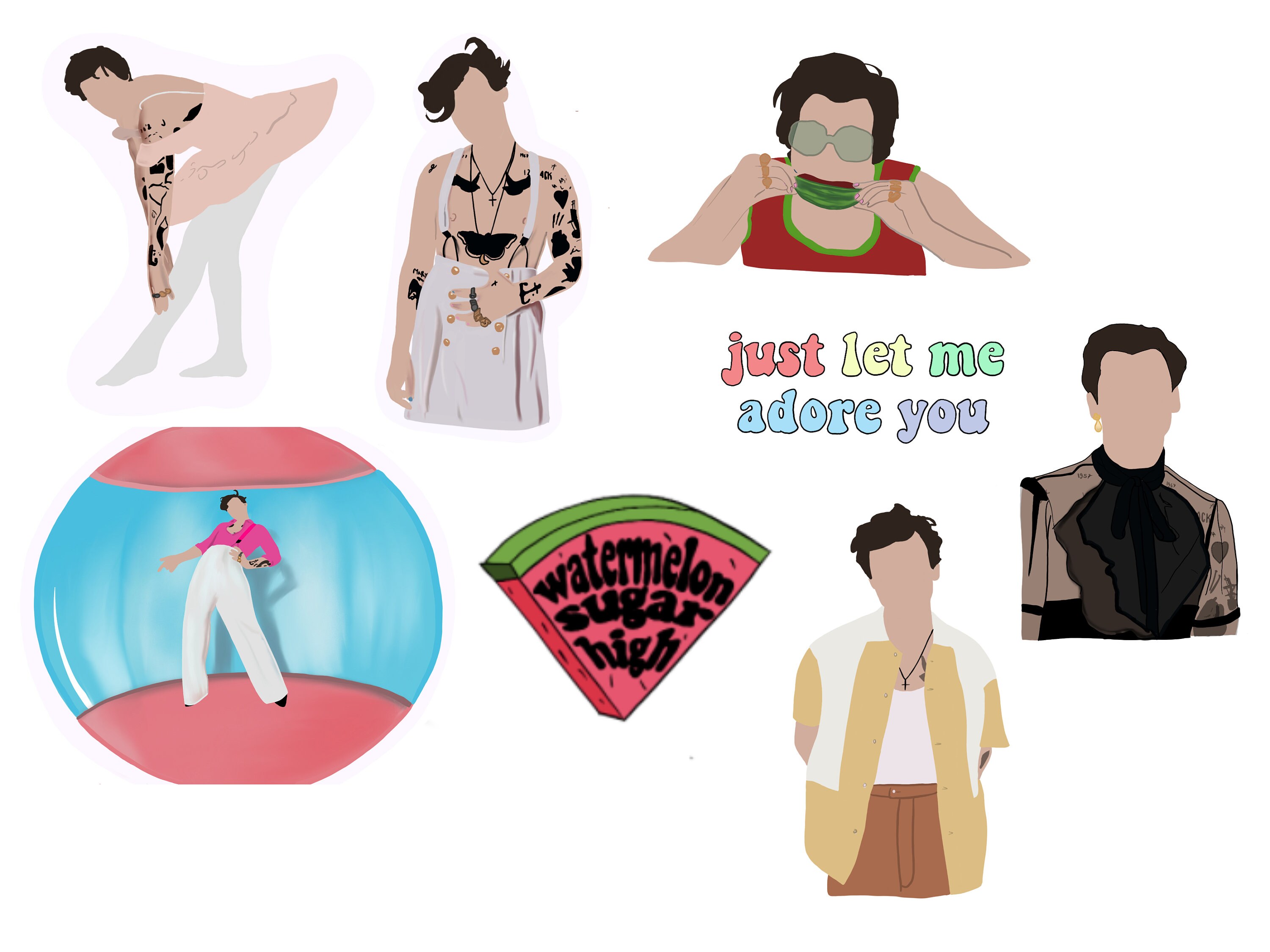 Harry Styles sticker pack Etsy