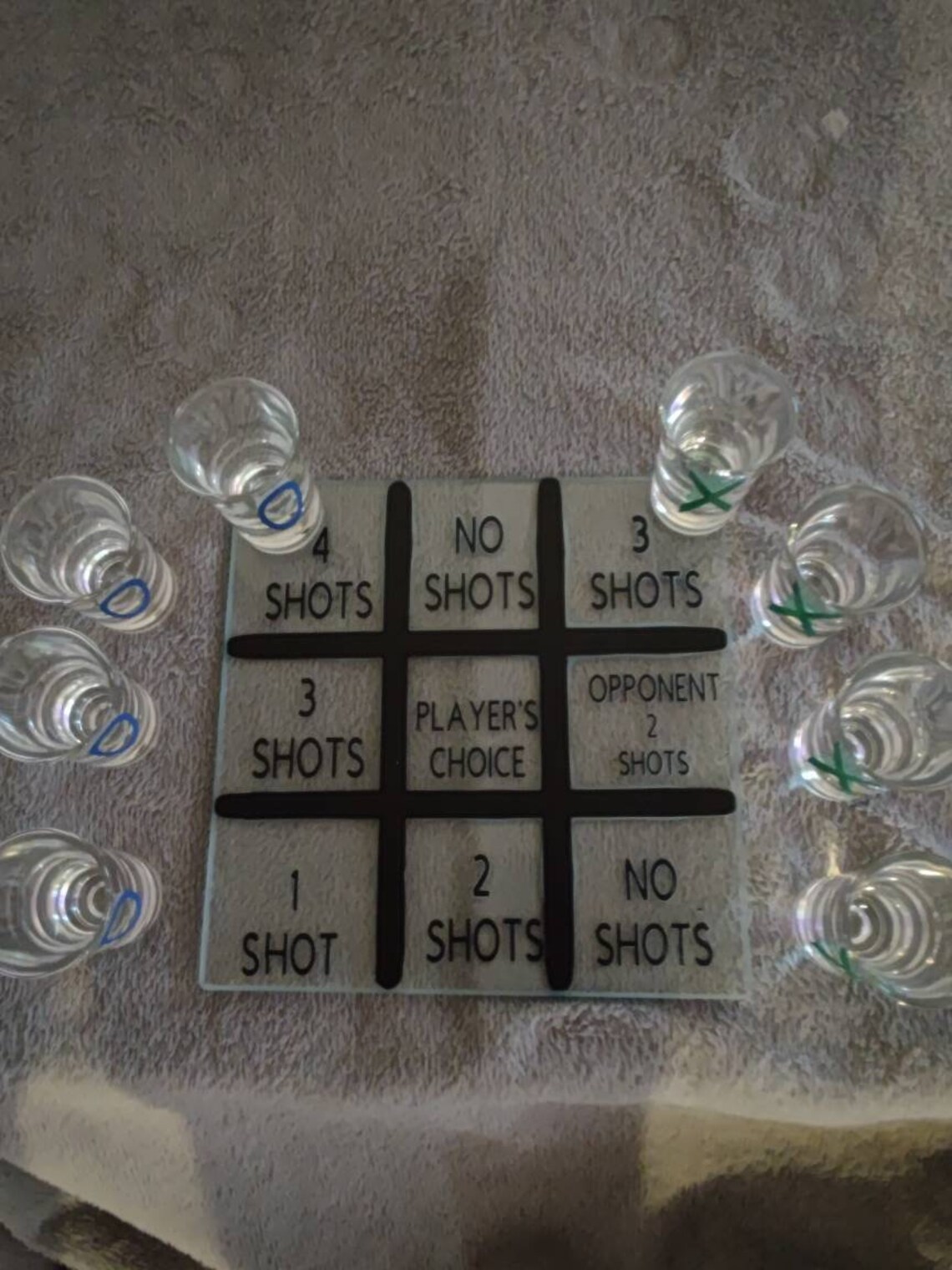 Drunken Tic Tac Toe Glass Board With 9 Shot Glasses Etsy Canada