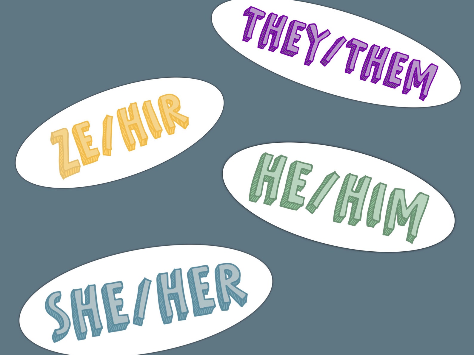 She/her He/him They/them Ze/hir Pronoun Stickers Lgbtqia - Etsy Singapore
