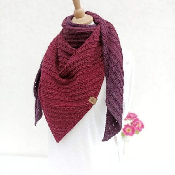 Knitting instructions triangular scarf "Primera"