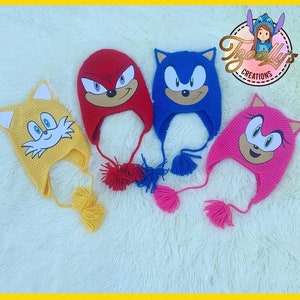 Sonic and friends crochet hat /Sonic The HedgeHog hat / SONIC hat crochet inspiration / Sonic Hat Set for Children /Sonic Ring hat