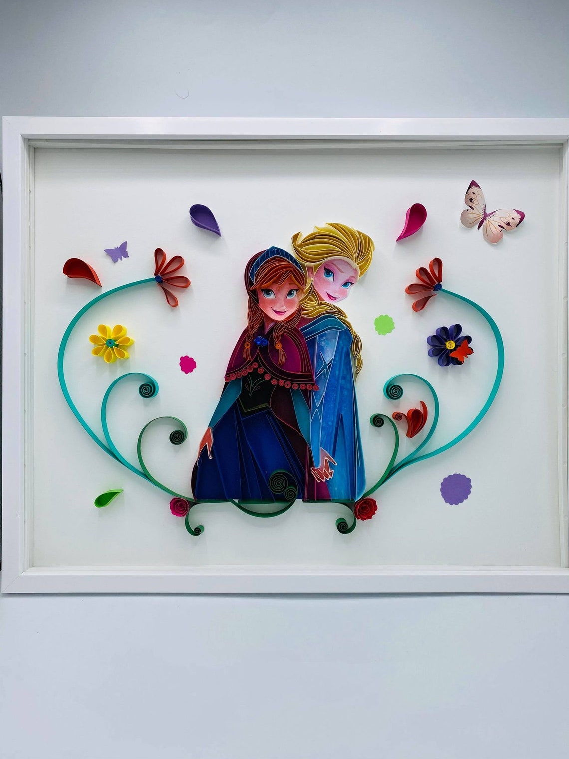 Quilling Art Disney Wall Decor Frozen Disney Princess Etsy