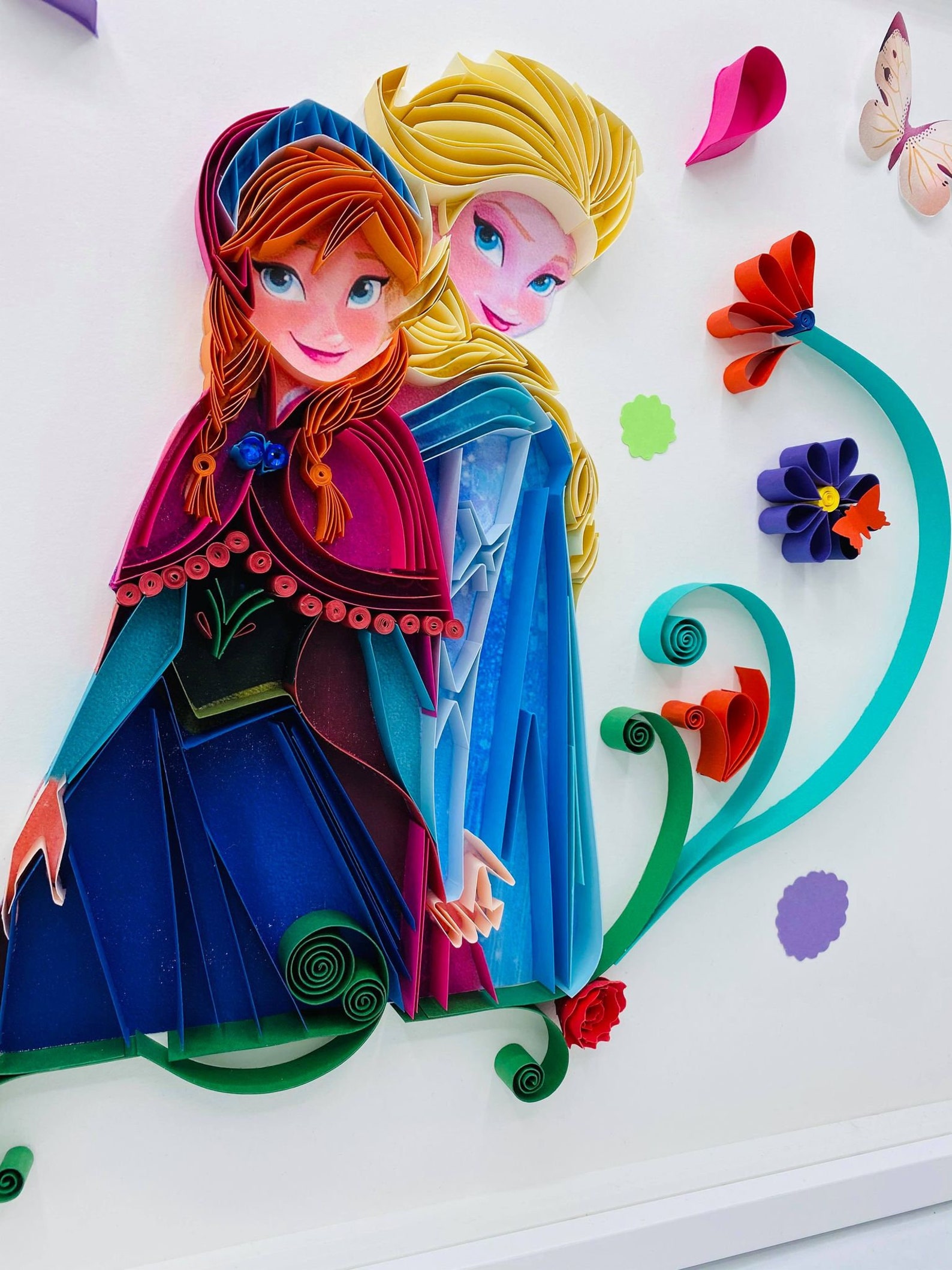 Quilling Art Disney Wall Decor Frozen Disney Princess Etsy