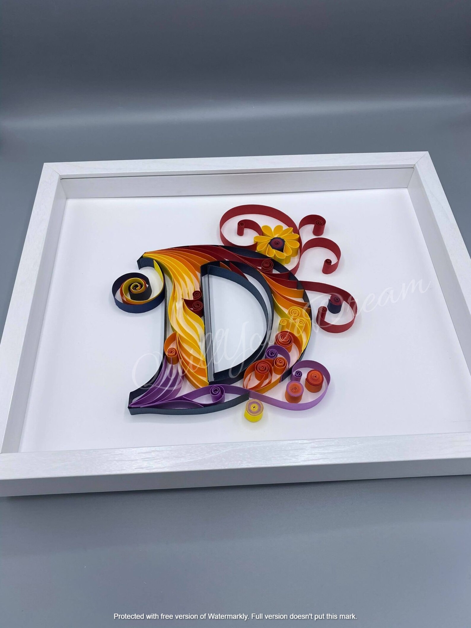 Quilling Art Beautifuly quilled letter D framed picture Etsy